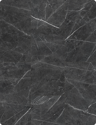 Hydrostone 6.5mm Tile SPC Flooring - Marble Black