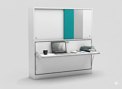The Academy Desk Wall Bed | With Mattress | With Storage | Multimo