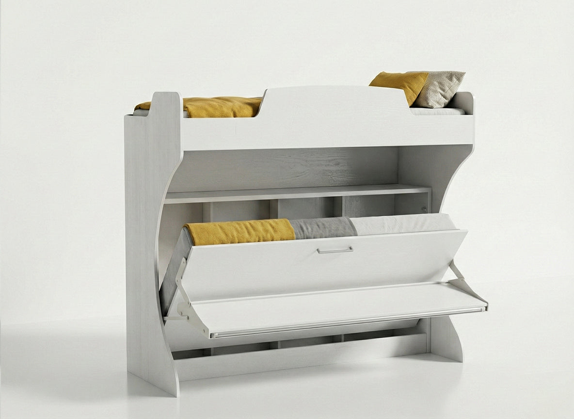 The Academy Bunk | Wall Bed | With Desk & Two Mattresses | Multimo