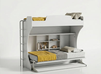 The Academy Bunk | Wall Bed | With Desk & Two Mattresses | Multimo