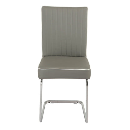 Bamberg Grey Dining Chair - White piping