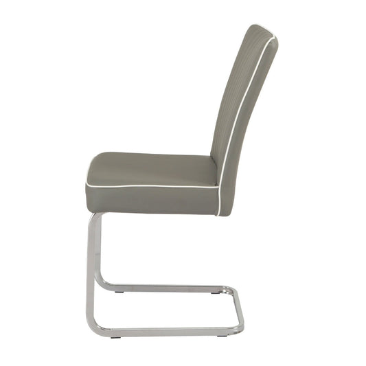 Bamberg Grey Dining Chair - White piping