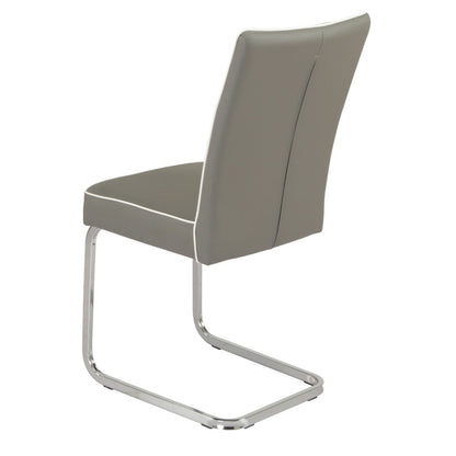 Bamberg Grey Dining Chair - White piping