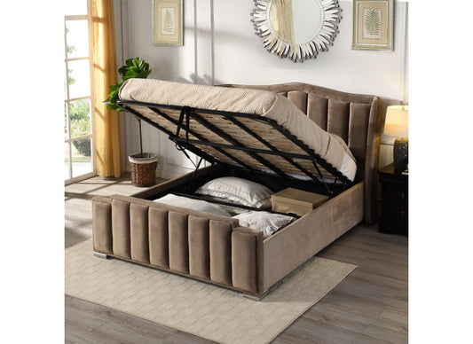 Clare Mink Velvet King Storage Bedframe