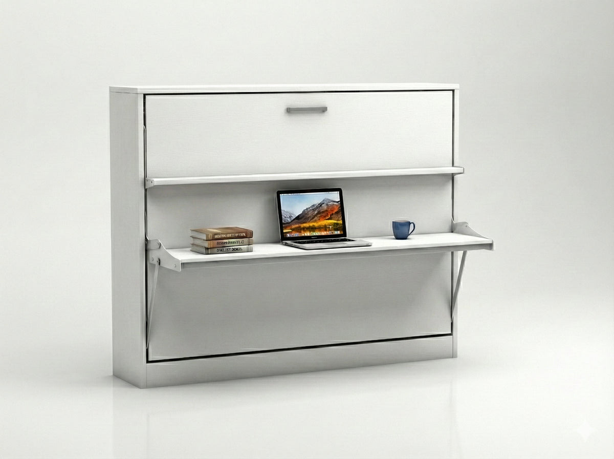 The Couple Desk Wall Bed | With Mattress | With Integrated Desk | Multimo