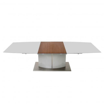 Dolcedo Grey Dining Table | High Gloss | Walnut Extension