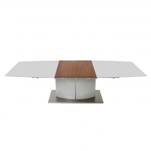 Dolcedo Grey Dining Table | High Gloss | Walnut Extension