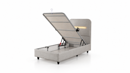 The Hempoil 3ft Bed & Mattress Set | Accent LED | Ottoman Storage
