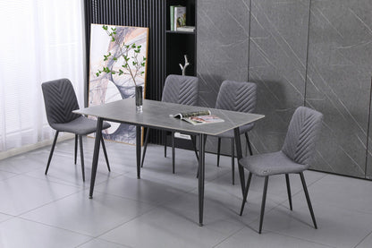 Essen 1.4 m Dining Table with Four Grey Chairs