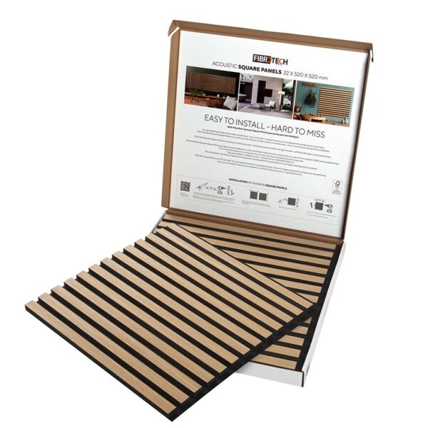 FT Acoustic Squares 520x520x22mm x 2pcs LIGHT OAK