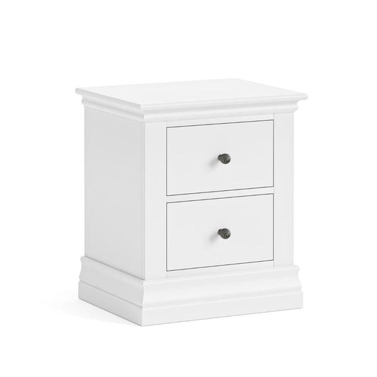 Bordeaux White Bedside Table With 2 Drawers