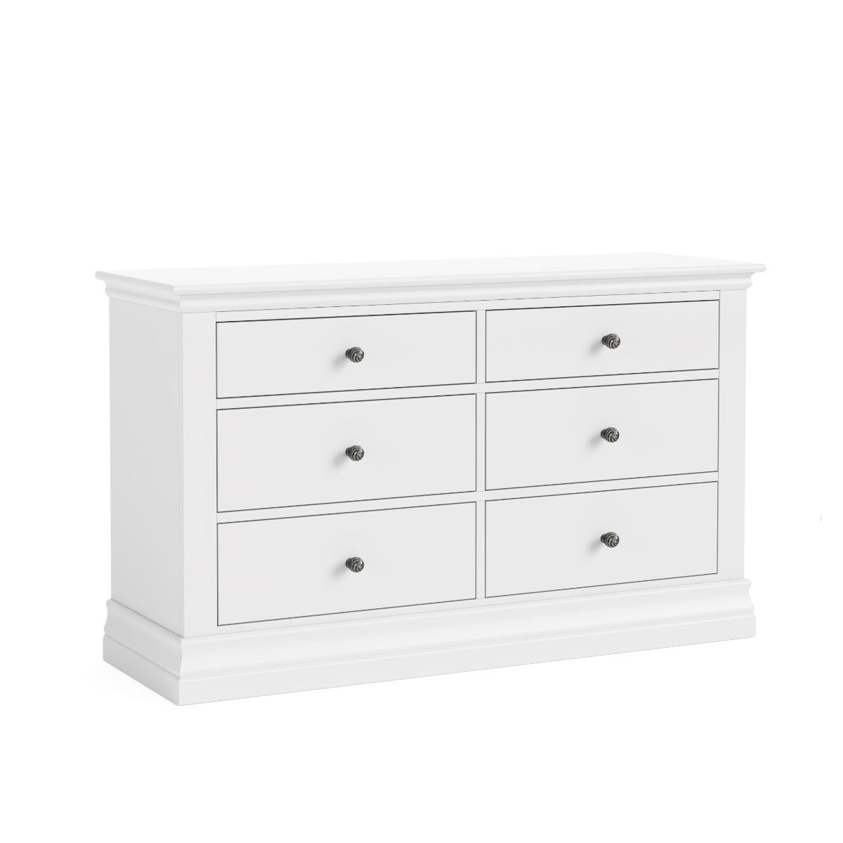 Bordeaux White Chest 6 Drawers