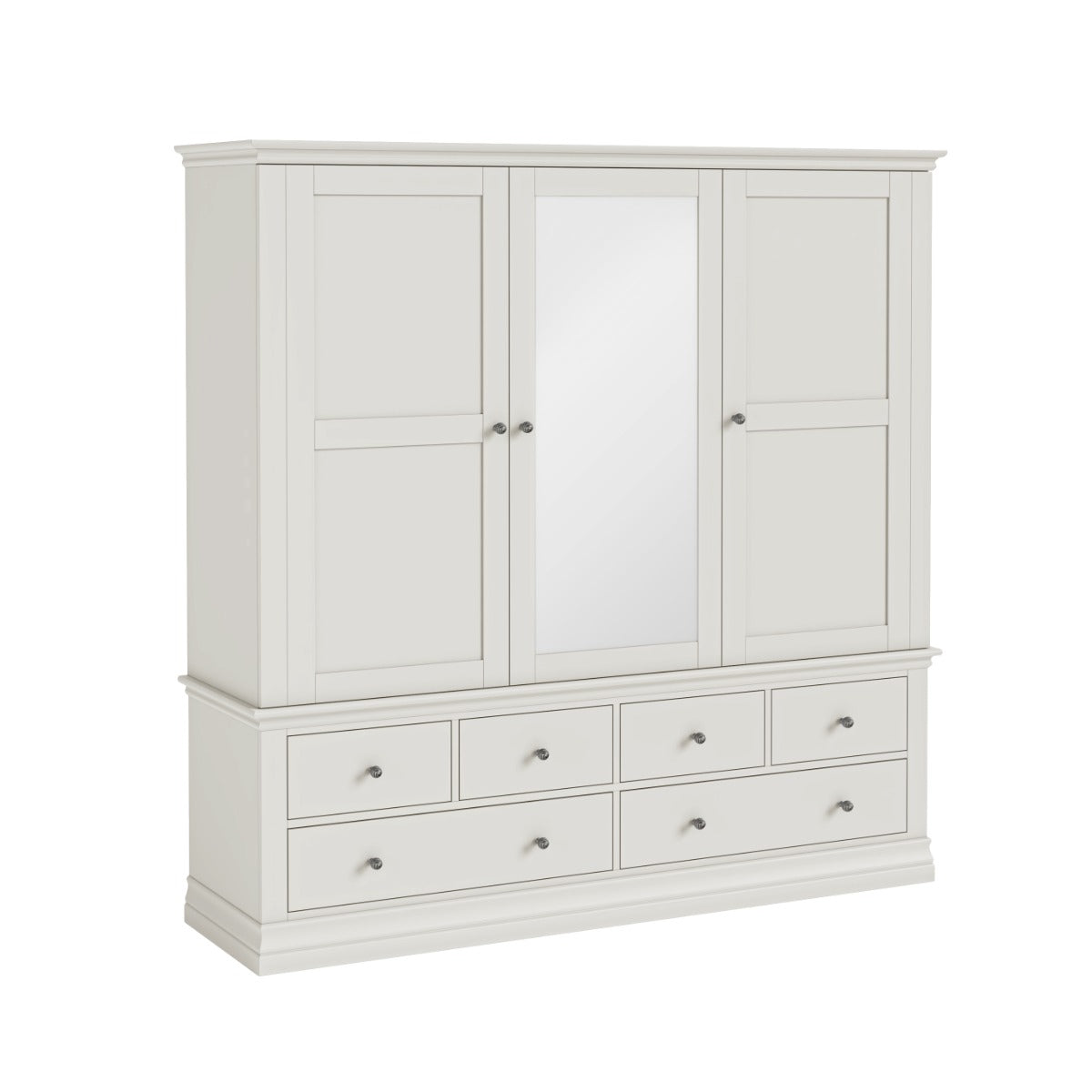 Bordeaux Cotton Triple Wardrobe With Six Drawers