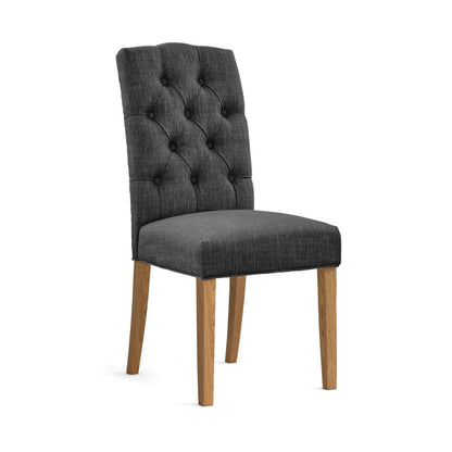 Burford Button Back Upholstered Chair Kd - Charcoal