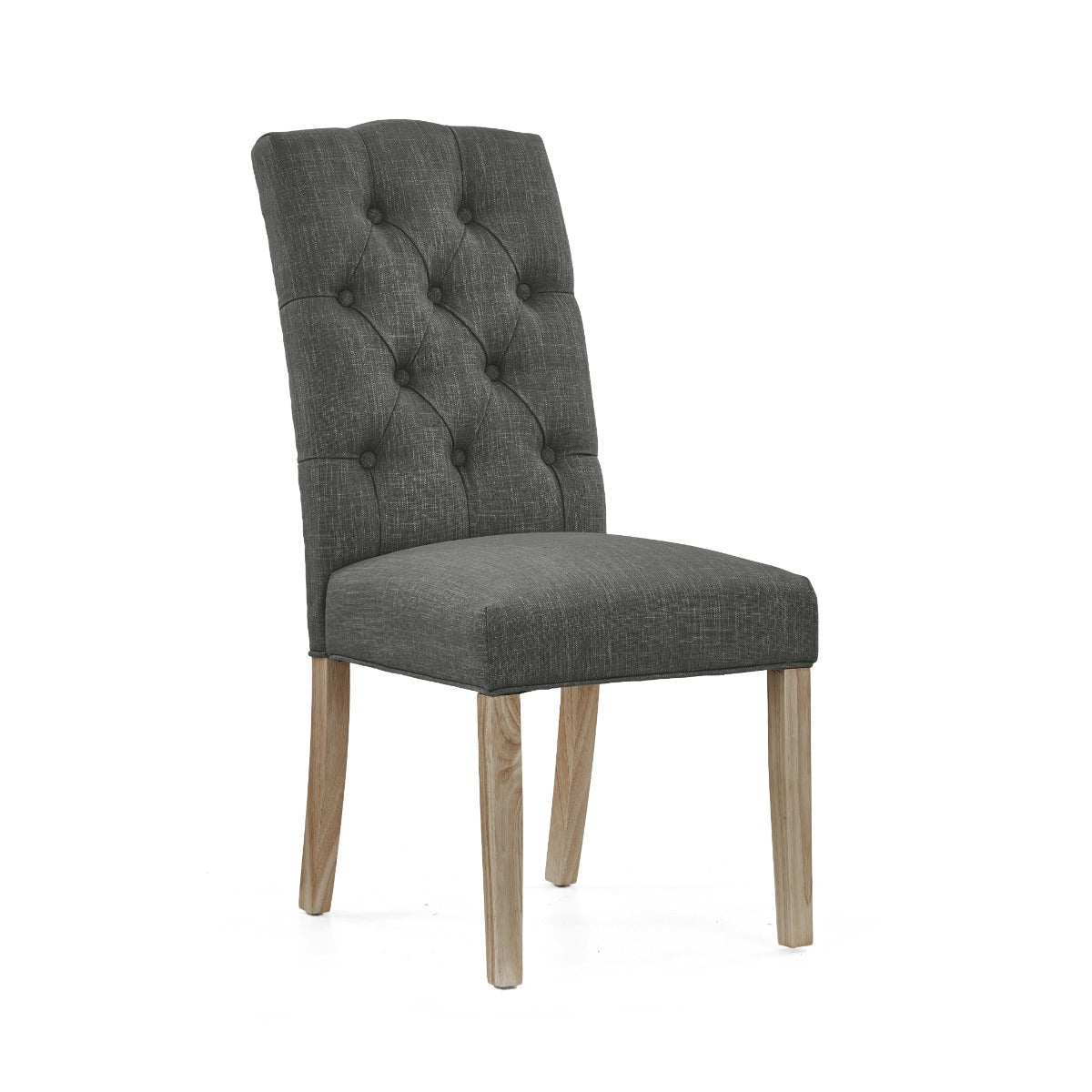 Salcombe Button Back Upholstered Chair Kd - Charcoal