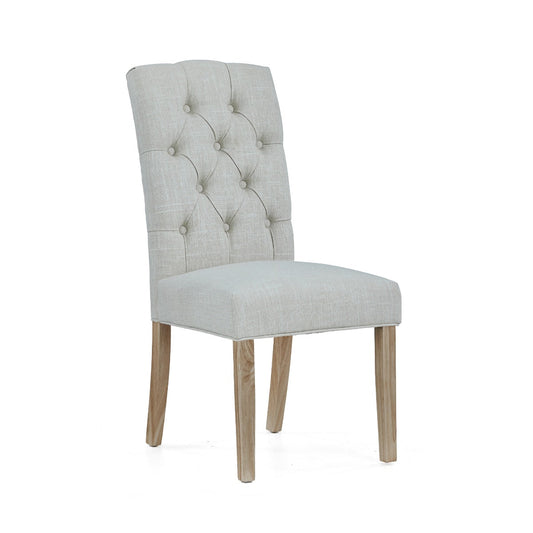 Salcombe Button Back Upholstered Chair Kd - Beige