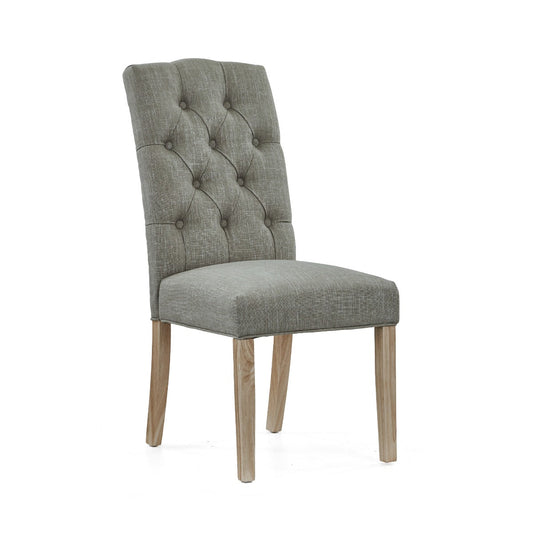 Salcombe Button Back Upholstered Chair Kd - Grey