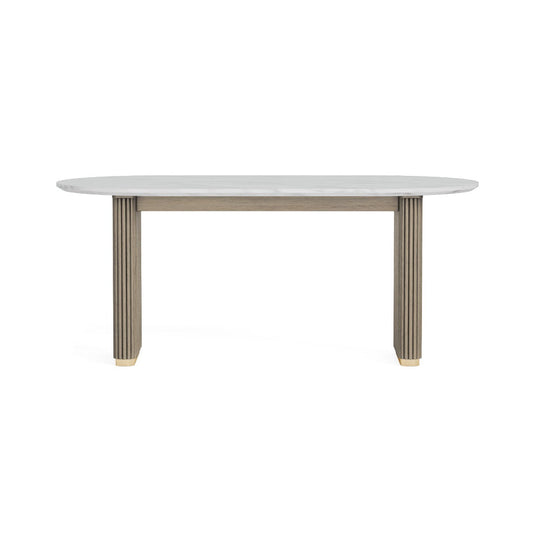 Isabella Oval Dining Table - Marble Top - Top