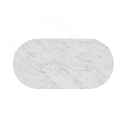 Isabella Oval Dining Table - Marble Top - Top