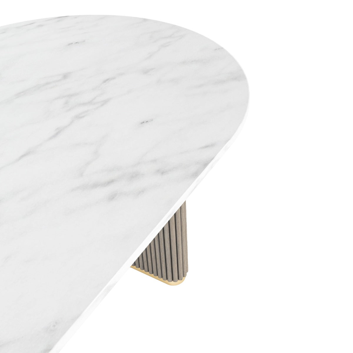 Isabella Oval Dining Table - Marble Top - Top