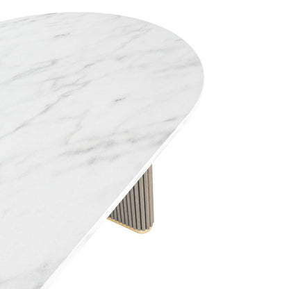 Isabella Oval Dining Table - Marble Top - Top