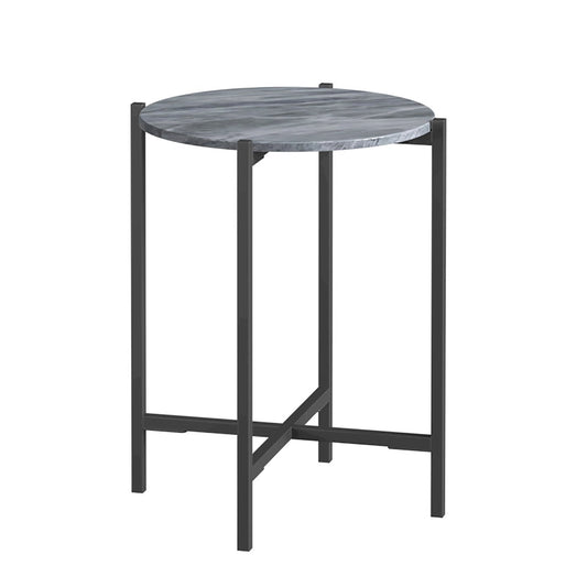 Marmora Side Table - Grey Base Grey Marble