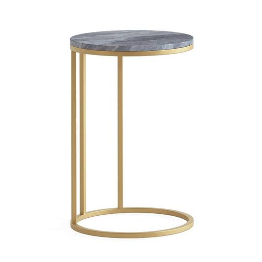 Marmora C Side Table - Gold Base Grey Marble