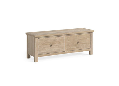 Modern Country Oak Large 2-drawer Bench – Functional & Stylish Seating |