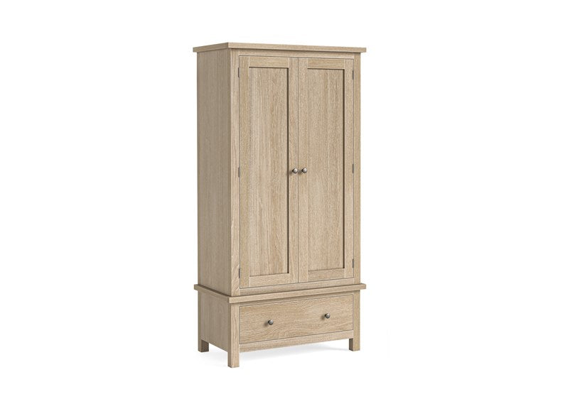 Modern Country Oak Gents Wardrobe – Spacious & Elegant |