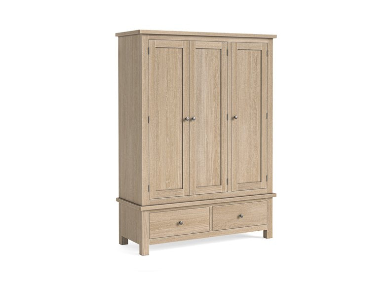 Modern Country Oak Triple Wardrobe
