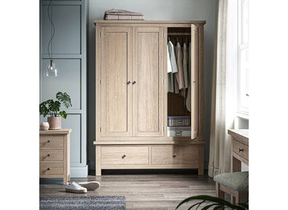 Modern Country Oak Triple Wardrobe