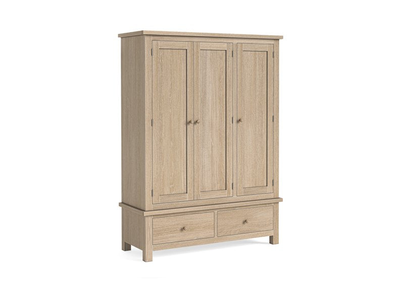 Modern Country Oak Triple Wardrobe