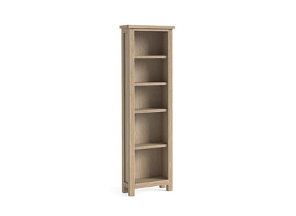 Modern Country Oak Slim Bookcase Kd