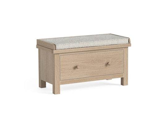 Modern Country Oak Hallway Bench With Drawer