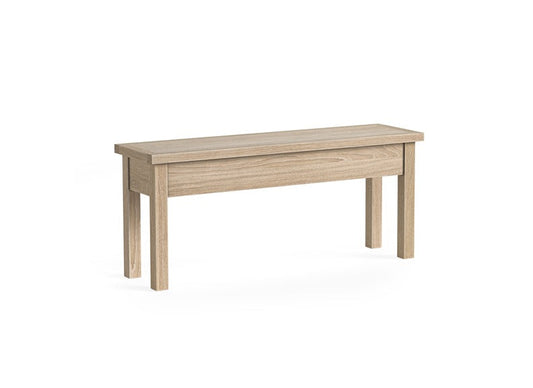 Modern Country Oak Shallow Storage Bench