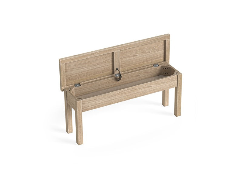 Modern Country Oak Shallow Storage Bench