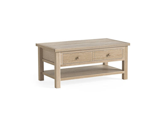 Modern Country Oak Coffee Table With Shelf