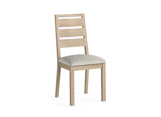 Modern Country Oak Dining Chair (boucle white)