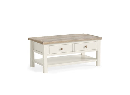 Modern Country Coconut Coffee Table With Shelf