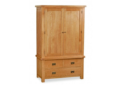 Salisbury Oak 3 Drawer Gents Wardrobe (Pre-Order )