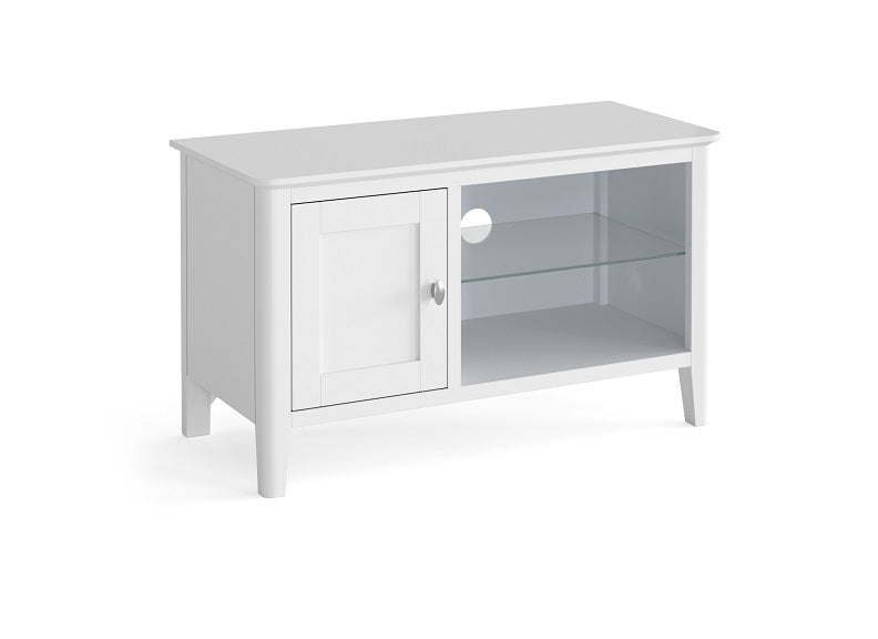 Hampstead White Small Rectangular Tv Unit