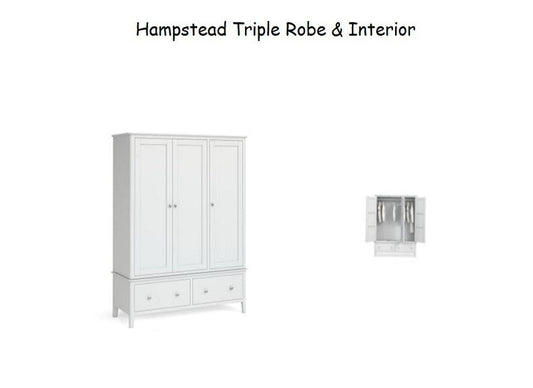 Hampstead White Triple Wardrobe
