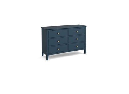 Harrowgate Blue Six Drawer Wide Chest