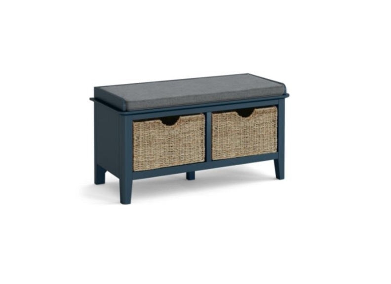 Harrowgate Blue Storage Bench W/Baskets