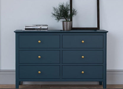 Harrowgate Blue Six Drawer Wide Chest