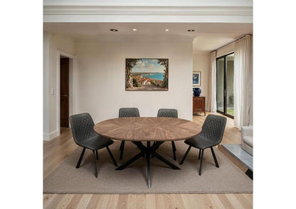 Hendrik Round Extending Dining Table with Retro Dining Chairs