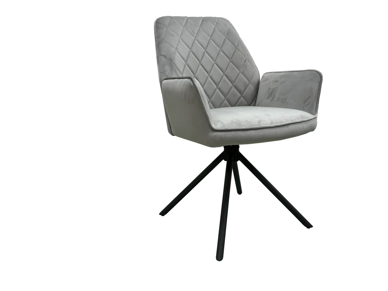 Lina Fabric Swivel Dining Chair Grey