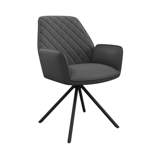 Lina Leather Swivel Dining Chair Grey