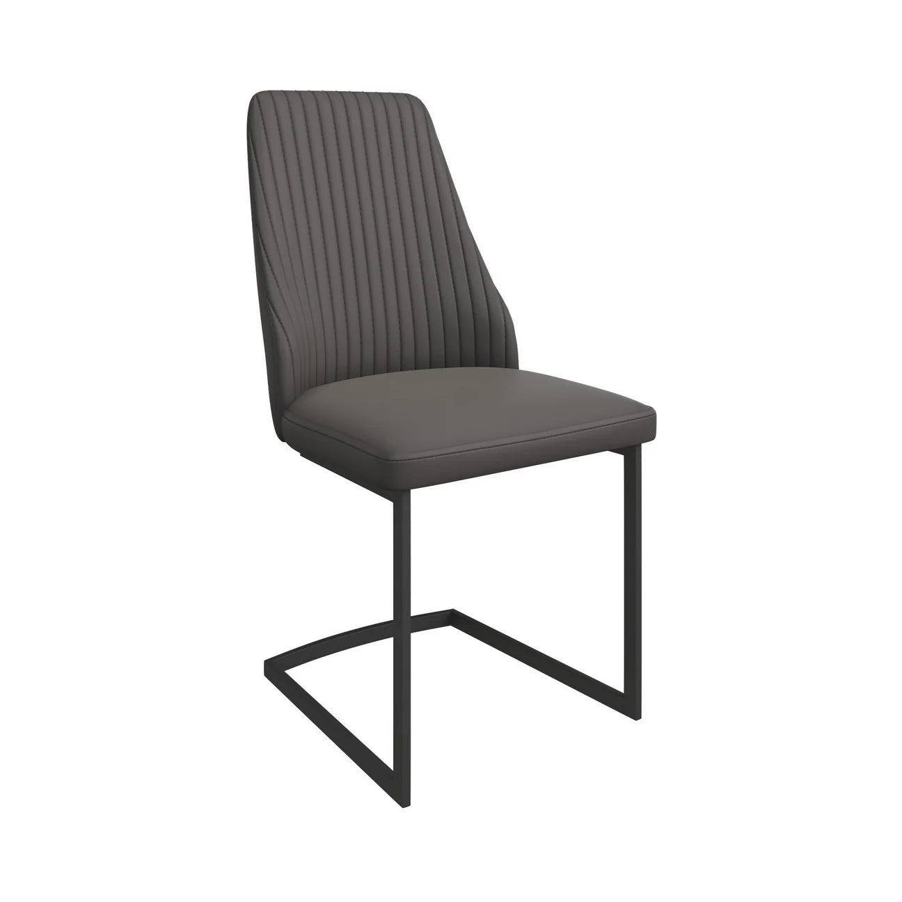 Roberto Dark Grey Leather Dining Chair
