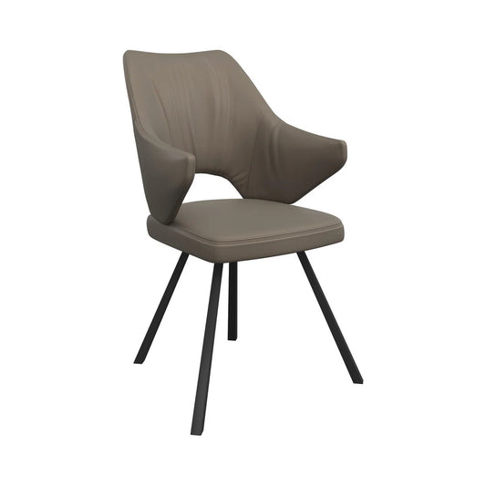 Zola Leather Dining Chair Taupe